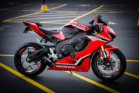 For Honda CBR 1000RR 2018 17 inch Rim Wheel Stickers R02B Red Raz Stripes 2-Piece Decal Red