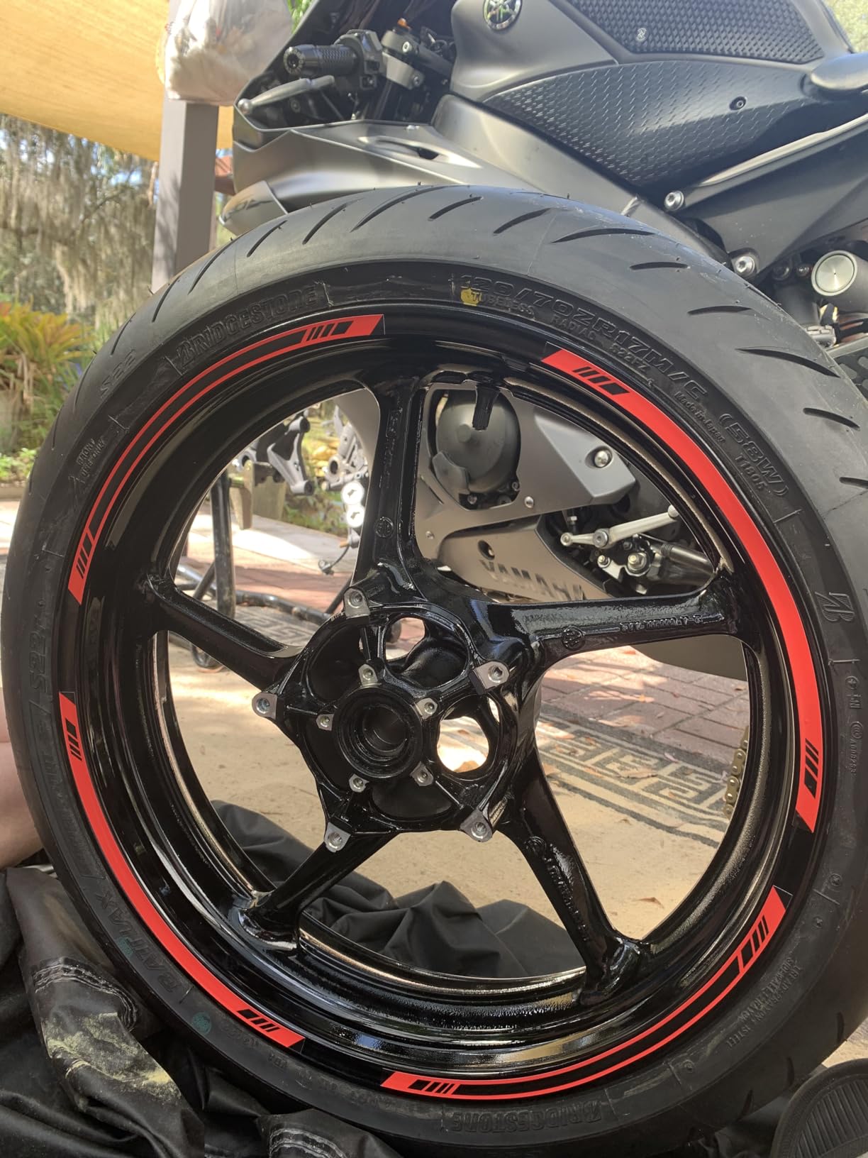 17 INCH RIM WHEEL STICKERS S03B EYEBROW STRIPES BLACK RIM SKIN DECAL TAPES