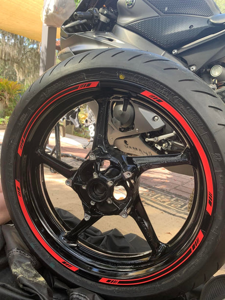 17 INCH RIM WHEEL STICKERS S03B EYEBROW STRIPES BLACK RIM SKIN DECAL TAPES