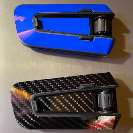 FOR CARDO PACKTALK EDGE NEO USE PROTECTION DECAL STICKERS - MOTORCYCLE ACCESSORY (Blue color & Carbon Fiber)