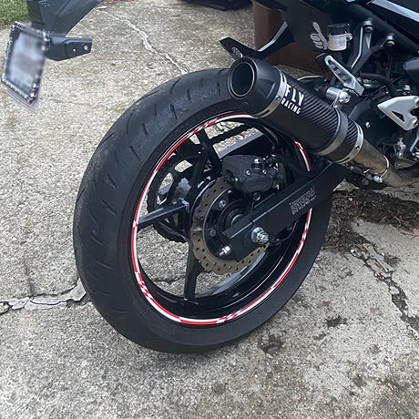 17 INCH CHECK01 WHITE STANDARD EDGE RIM STICKER UNIVERSAL MOTORCYCLE RIM WHEEL STRIPE DECAL