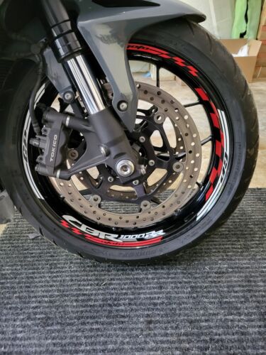 FOR HONDA CBR1000RR 2016 LOGO MOTO 17 INCH RIM WHEEL STICKERS GP01 RACING CHECK