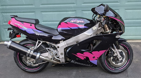 For Kawasaki Ninja ZXR750 17 inch Rim Wheel Stickers STRIPE01 Black Stripes Rim Skin Decal Stripes Pink
