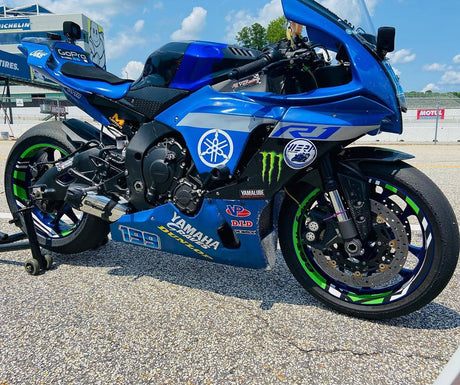 For Yamaha YZF R1 17 inch Rim Wheel Stickers S10B Whole Rim Decal Green
