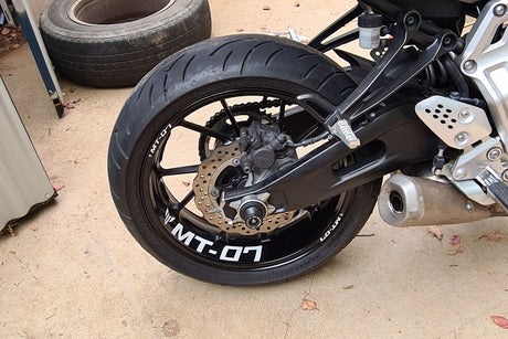 For Yamaha MT-07 Logo 17 inch Rim Wheel Stickers WSSB Inner Rim Decal White