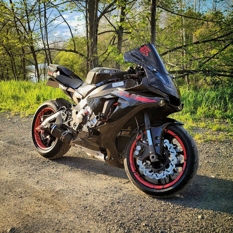 For Yamaha R1 Logo YZF R1 17 inch Rim Wheel Stickers TA001 Whole Rim Decal Red
