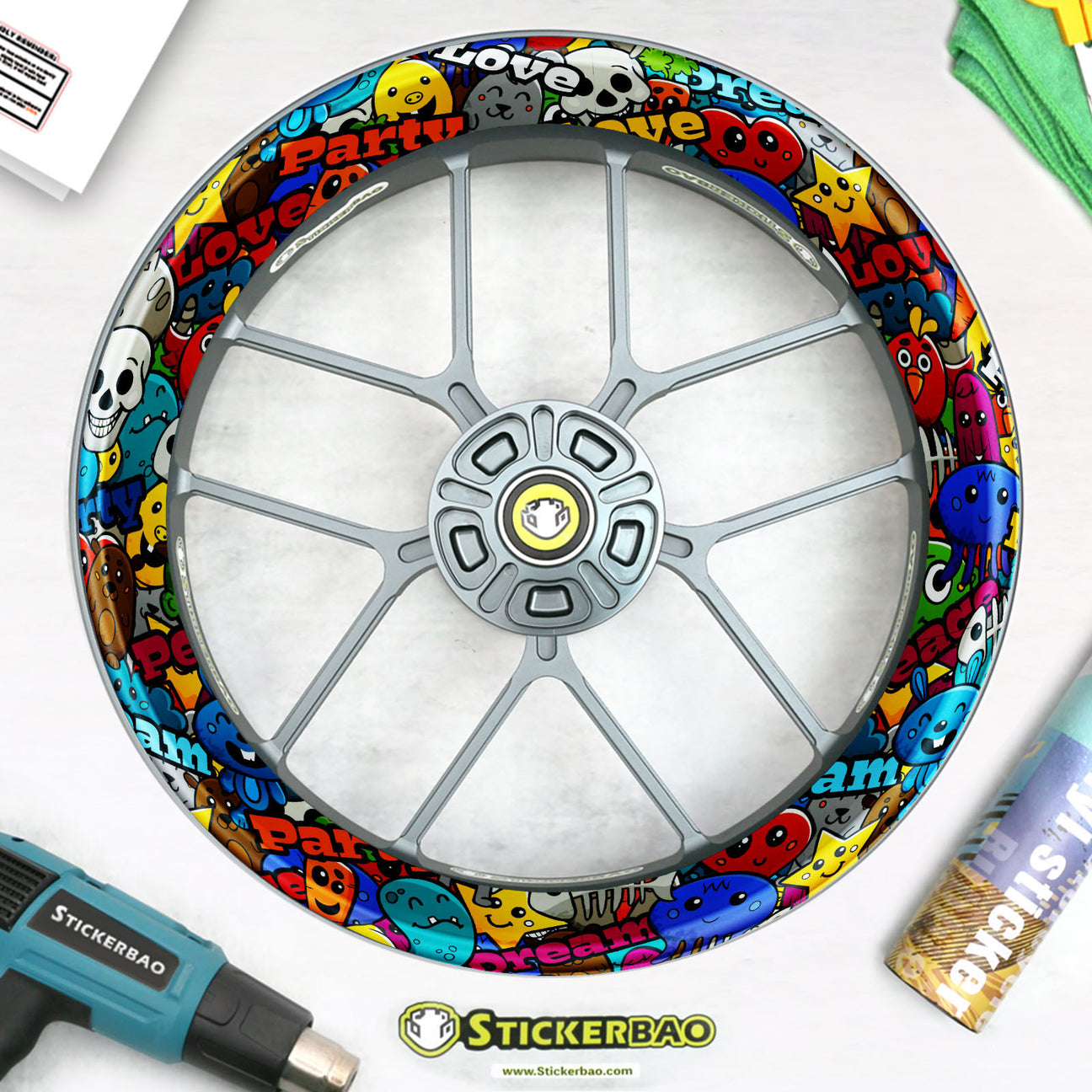 Ultimate Pattern Vinyl Decal Whole Rim Wheel Sticker