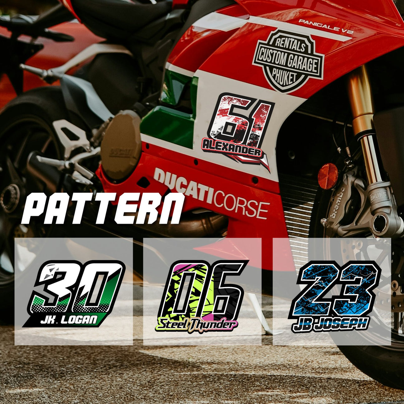 Custom Number Sticker / Magnet - Pattern Color