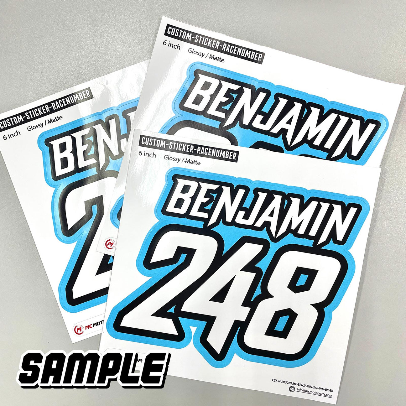 Custom Race Number Stickers