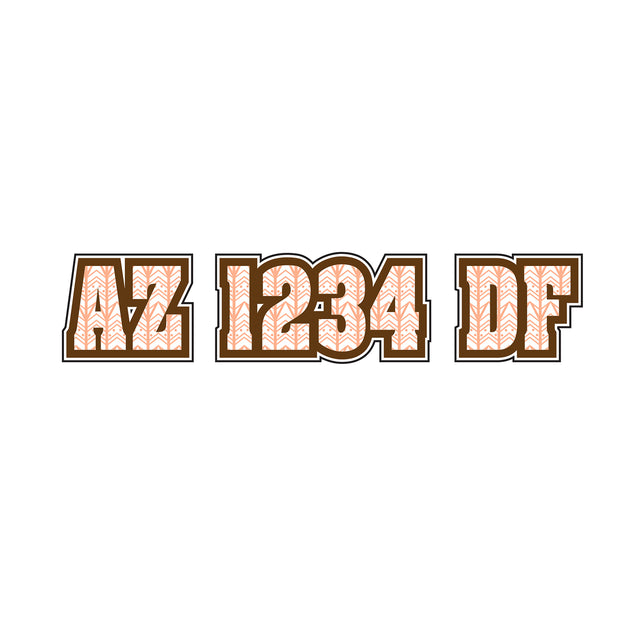 Custom Boat Registration Numbers Stickers Letter Decal 2pcs - Pattern Tribal Chevron C120