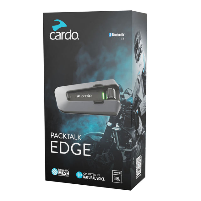 Cardo Packtalk Edge Motorcycle Bluetooth Communication System Headset Intercom Black - StickerBao Wheel Sticker Store