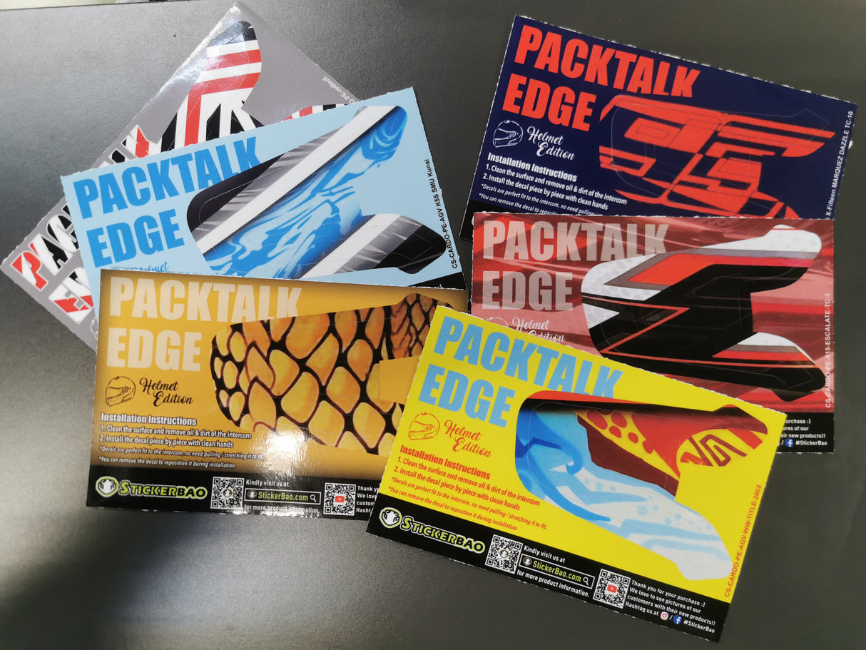 For Cardo Packtalk Edge Neo Protection Custom Graphics Decal Stickers Match Your Helmet Pattern - StickerBao Wheel Sticker Store