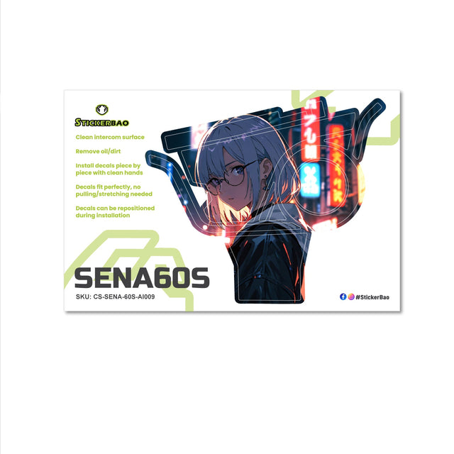 For Sena 60S Skin Stickers Communication System Protection Graphics Decal Glasses Girl Motorcycle Accessories