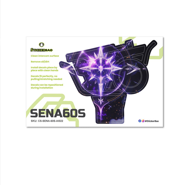 For Sena 60S Skin Stickers Communication System Protection Graphics Decal Purple Magic Circle Motorcycle Accessories