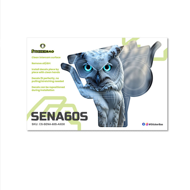 For Sena 60S Skin Stickers Communication System Protection Graphics Decal Owl Motorcycle Accessories