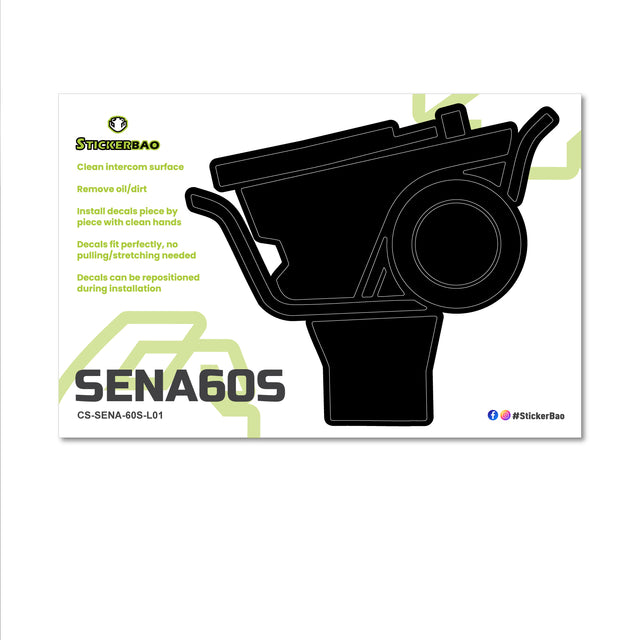 For Sena 60S Skin Stickers Communication System Protection Graphics Decal Solid Color Black Motorcycle Accessories