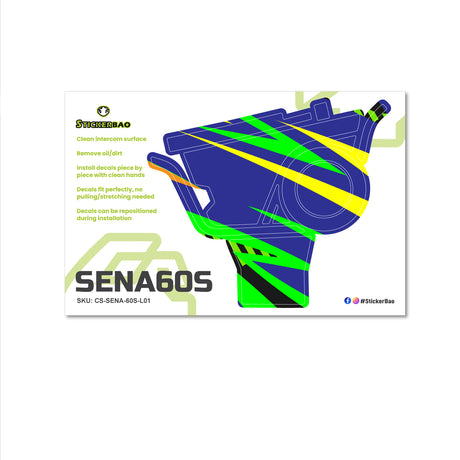 For Sena 60S Skin Stickers Communication System Protection Graphics Decal L01 Abstract Blue Motorcycle Accessories