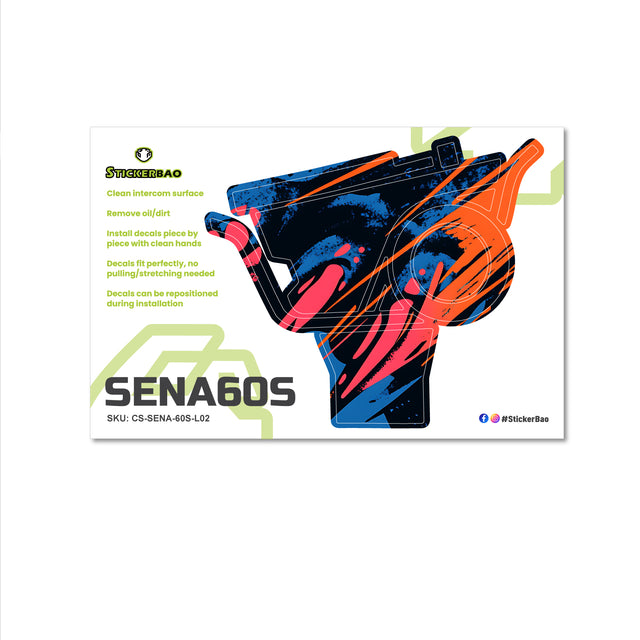 For Sena 60S Skin Stickers Communication System Protection Graphics Decal L02 Abstract Orange Red Motorcycle Accessories