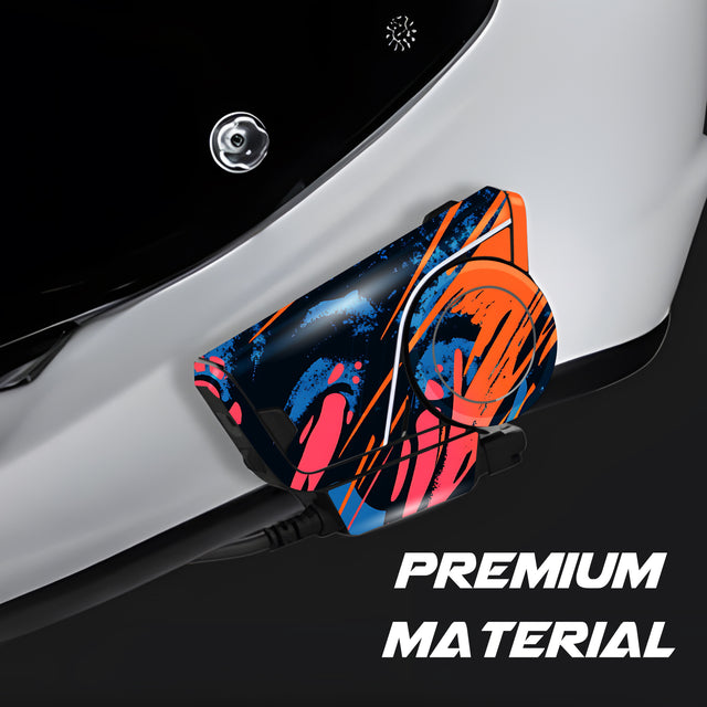 For Sena 60S Skin Stickers Communication System Protection Graphics Decal L02 Abstract Orange Red Motorcycle Accessories