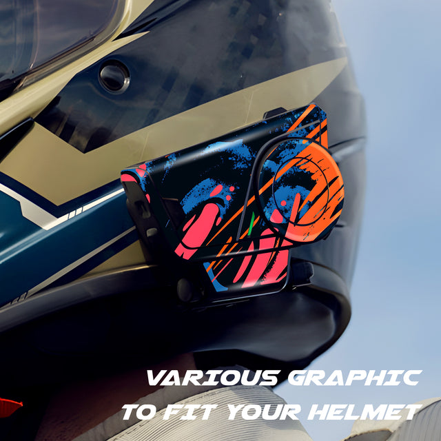 For Sena 60S Skin Stickers Communication System Protection Graphics Decal L02 Abstract Orange Red Motorcycle Accessories