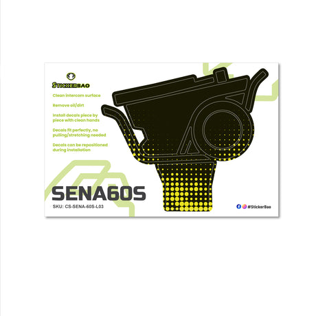 For Sena 60S Skin Stickers Communication System Protection Graphics Decal L03 Dot Black Yellow Motorcycle Accessories