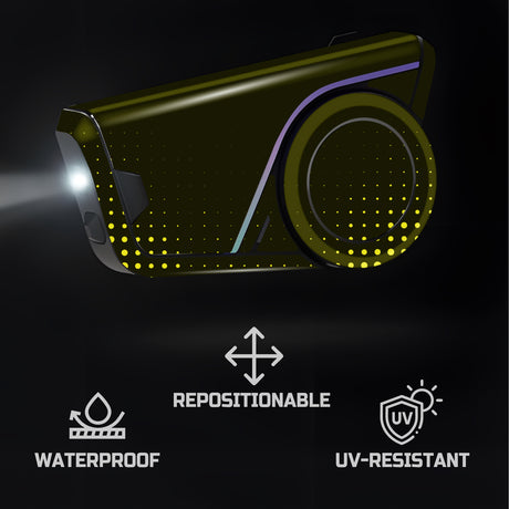 For Sena 60S Skin Stickers Communication System Protection Graphics Decal L03 Dot Black Yellow Motorcycle Accessories