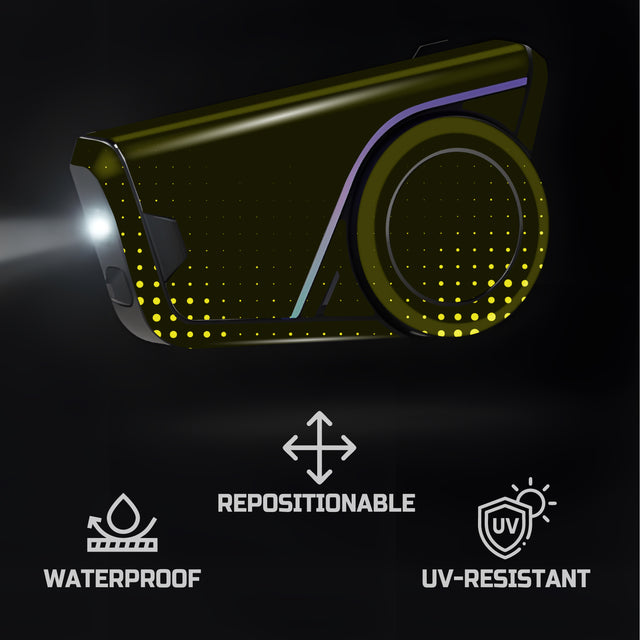For Sena 60S Skin Stickers Communication System Protection Graphics Decal L03 Dot Black Yellow Motorcycle Accessories