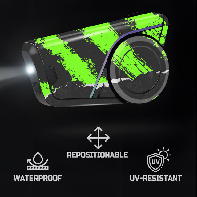 For Sena 60S Skin Stickers Communication System Protection Graphics Decal L04 Abstract Green Motorcycle Accessories