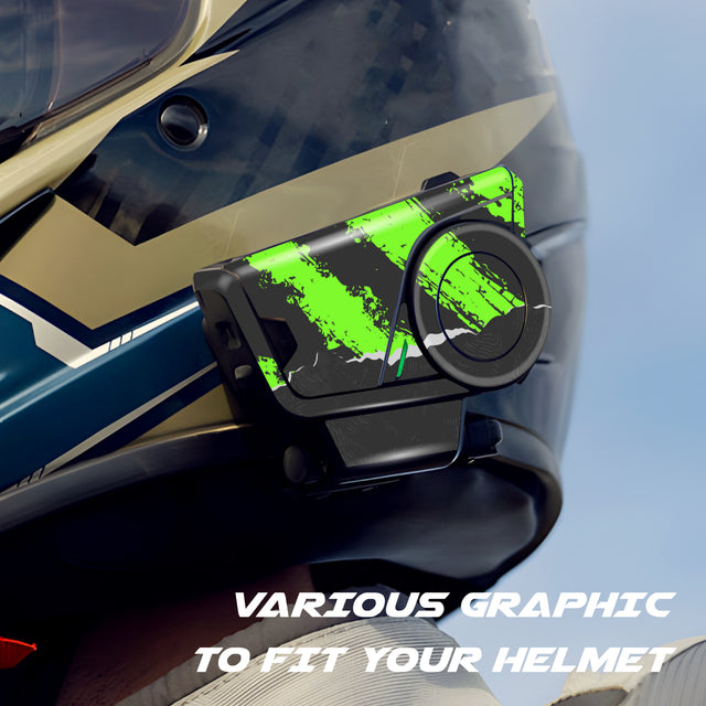 For Sena 60S Skin Stickers Communication System Protection Graphics Decal L04 Abstract Green Motorcycle Accessories