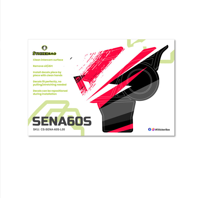 For Sena 60S Skin Stickers Communication System Protection Graphics Decal L05 Abstract Red Motorcycle Accessories