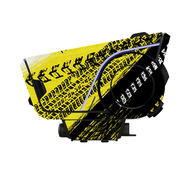 For Sena 60S Skin Stickers Communication System Protection Graphics Decal L06 Abstract Yellow Motorcycle Accessories