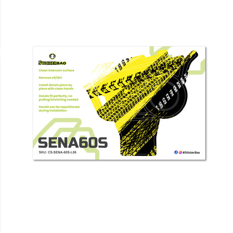 For Sena 60S Skin Stickers Communication System Protection Graphics Decal L06 Abstract Yellow Motorcycle Accessories