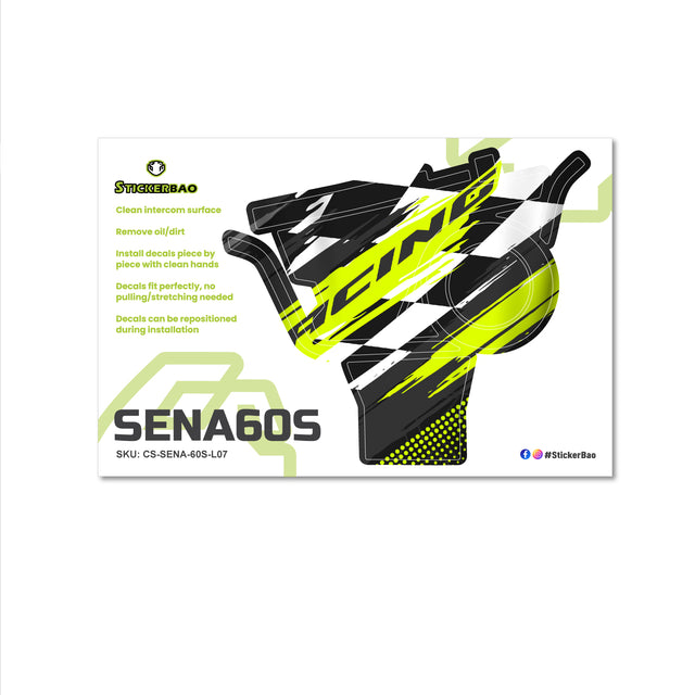 For Sena 60S Skin Stickers Communication System Protection Graphics Decal L07 Abstract Green Motorcycle Accessories