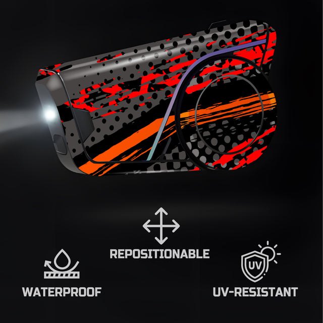 For Sena 60S Skin Stickers Communication System Protection Graphics Decal L09 Abstract Orange Red Motorcycle Accessories