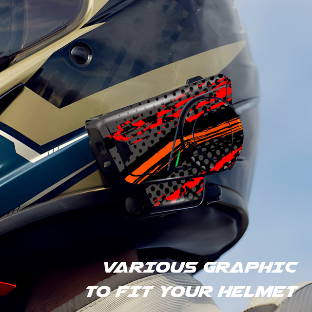For Sena 60S Skin Stickers Communication System Protection Graphics Decal L09 Abstract Orange Red Motorcycle Accessories