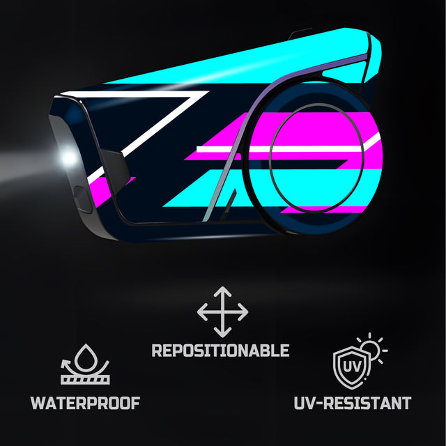 For Sena 60S Skin Stickers Communication System Protection Graphics Decal L11 Abstract Turquoise Pink Motorcycle Accessories