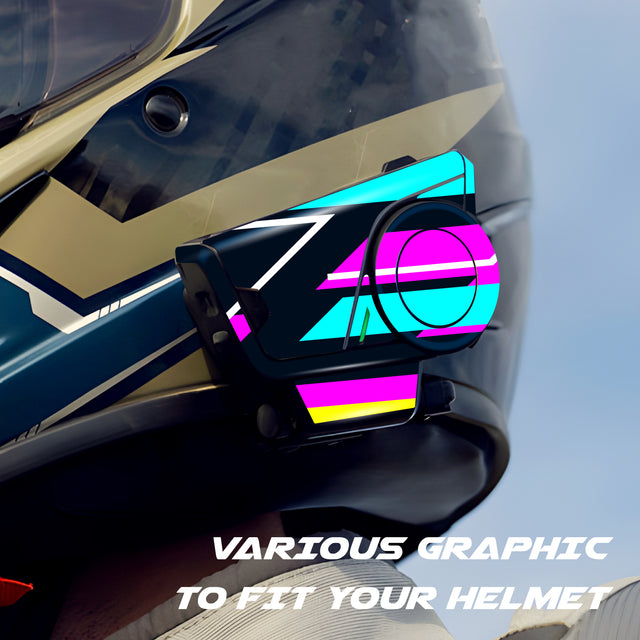 For Sena 60S Skin Stickers Communication System Protection Graphics Decal L11 Abstract Turquoise Pink Motorcycle Accessories