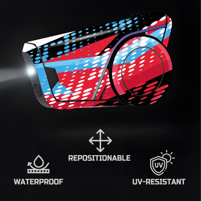 For Sena 60S Skin Stickers Communication System Protection Graphics Decal L13 Abstract Red Blue Motorcycle Accessories