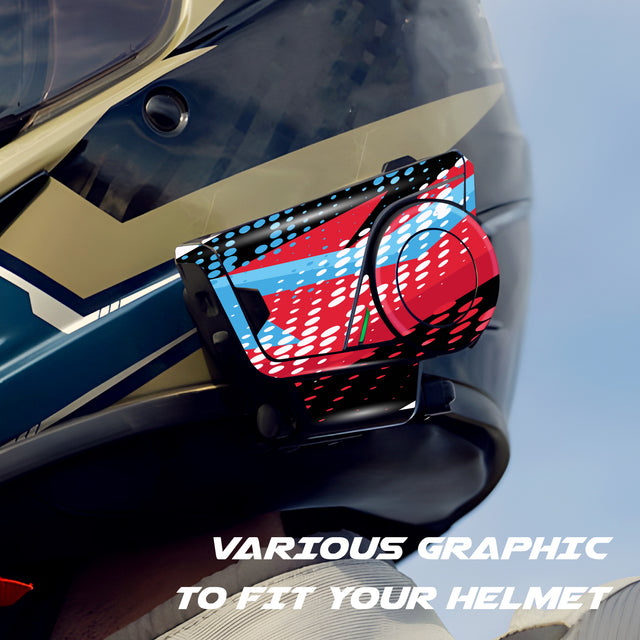 For Sena 60S Skin Stickers Communication System Protection Graphics Decal L13 Abstract Red Blue Motorcycle Accessories