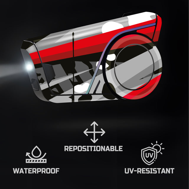 For Sena 60S Skin Stickers Communication System Protection Graphics Decal L15 Abstract Red Gray Motorcycle Accessories