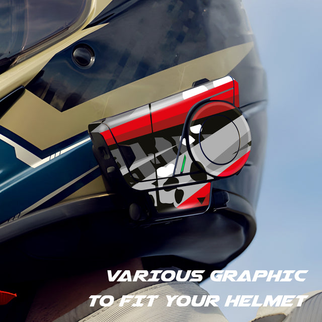 For Sena 60S Skin Stickers Communication System Protection Graphics Decal L15 Abstract Red Gray Motorcycle Accessories