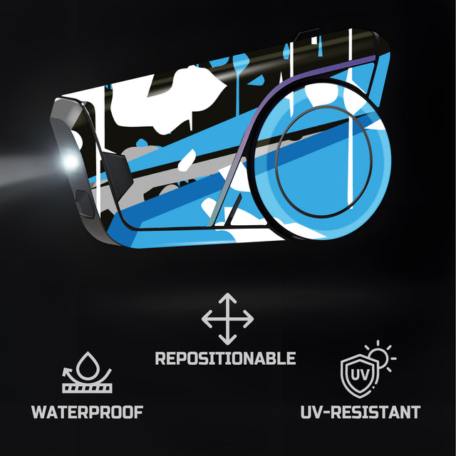 For Sena 60S Skin Stickers Communication System Protection Graphics Decal L16 Abstract Aqua Motorcycle Accessories