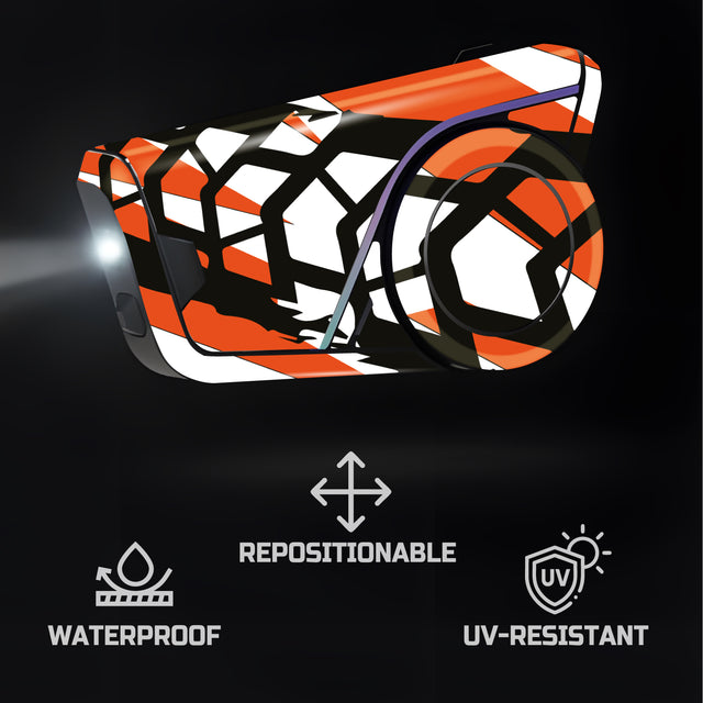 For Sena 60S Skin Stickers Communication System Protection Graphics Decal L17 Abstract Orange White Motorcycle Accessories