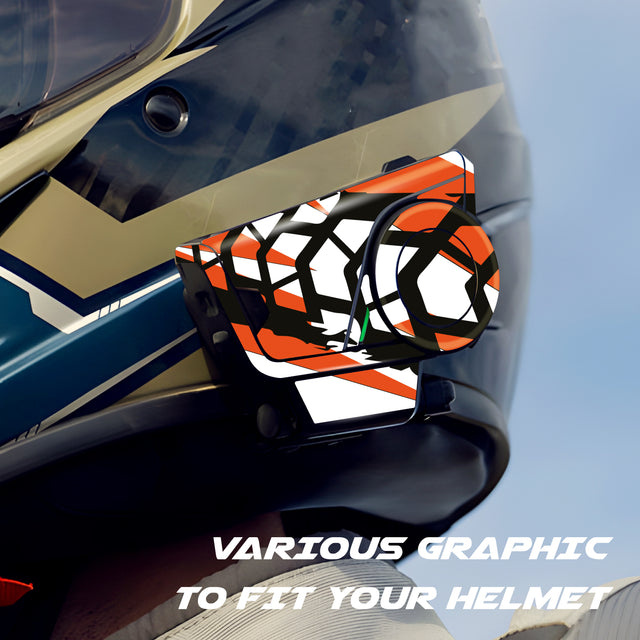 For Sena 60S Skin Stickers Communication System Protection Graphics Decal L17 Abstract Orange White Motorcycle Accessories