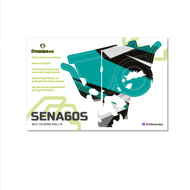 For Sena 60S Skin Stickers Communication System Protection Graphics Decal L18 Abstract Teal Motorcycle Accessories