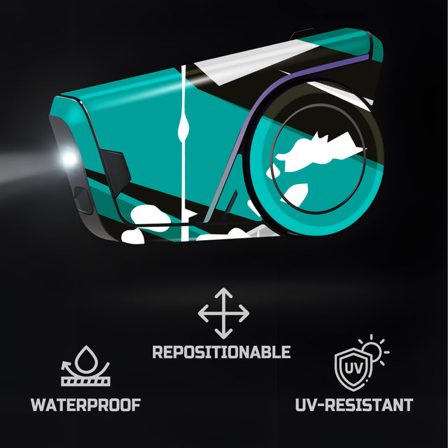 For Sena 60S Skin Stickers Communication System Protection Graphics Decal L18 Abstract Teal Motorcycle Accessories