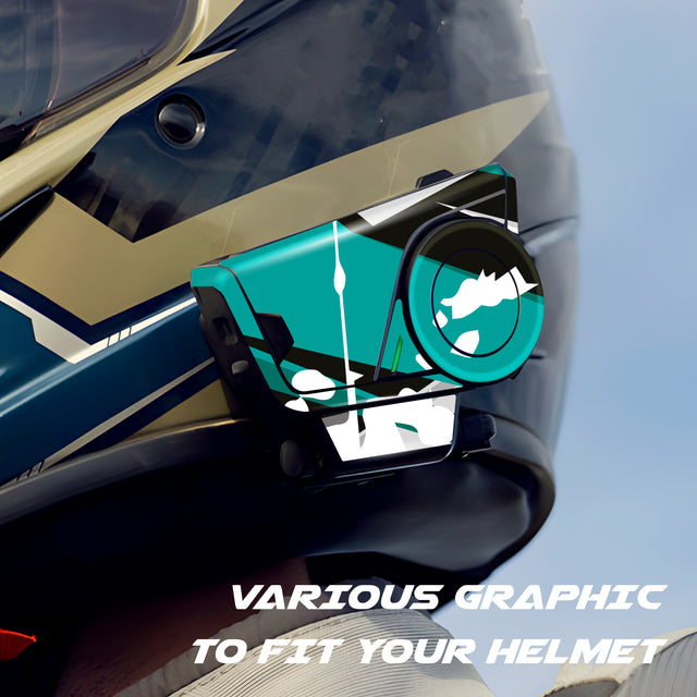 For Sena 60S Skin Stickers Communication System Protection Graphics Decal L18 Abstract Teal Motorcycle Accessories