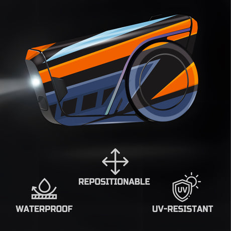 For Sena 60S Skin Stickers Communication System Protection Graphics Decal L19 Abstract Orange Blue Motorcycle Accessories