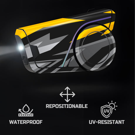 For Sena 60S Skin Stickers Communication System Protection Graphics Decal L20 Abstract Yellow Gray Motorcycle Accessories