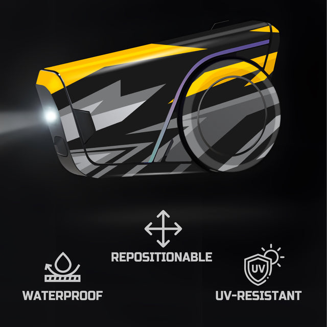 For Sena 60S Skin Stickers Communication System Protection Graphics Decal L20 Abstract Yellow Gray Motorcycle Accessories